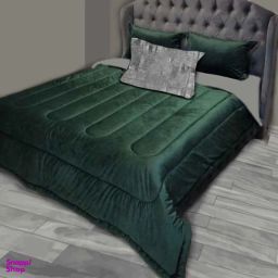 سرویس روتختی دو نفره 7 تکه نوپه هوم مدل مخمل M21 به همراه روبالشی