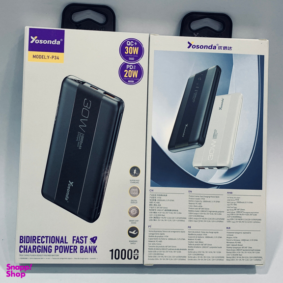 پاوربانک 30 وات یوسوندا مدل Y-P34 ظرفیت 10000 میلی آمپر ساعت