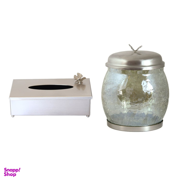 ست سطل و جای دستمال کاغذی سالینو مدل مد پروانه کد N-420413
