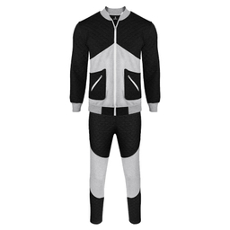 ست سویشرت و شلوار ورزشی مردانه ساروک  مدل تیکه دوزی رنگ مشکی