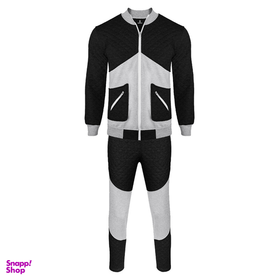 ست سویشرت و شلوار ورزشی مردانه ساروک  مدل تیکه دوزی رنگ مشکی