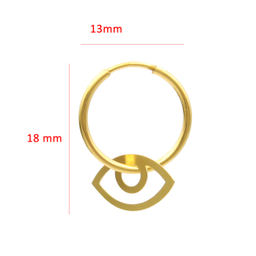 گوشواره طلا 18 عیار زنانه کاپانی مدل چشم کد KE018