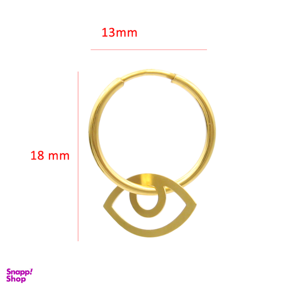 گوشواره طلا 18 عیار زنانه کاپانی مدل چشم کد KE018