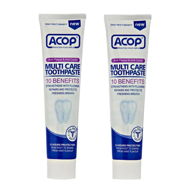 خمیر دندان آکوپ مدل Multi care وزن 90 گرم مجموعه 2 عددی