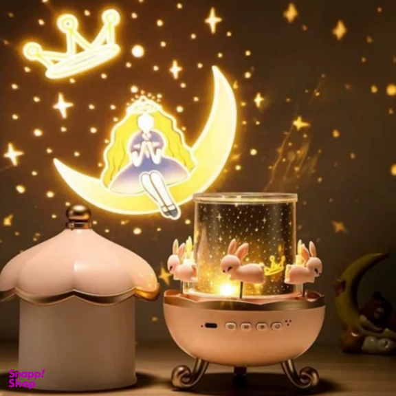 چراغ خواب مدل کاروسل خرگوش اسپیکردار