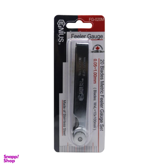 آچار فیلر جنیوس تولز مدل YP-FG-020M/0.05-1.00MM مجموعه 20 عددی