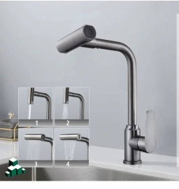 شیر آشپزخانه مدل آبشاری طرح چهار لبه کد SUS 304