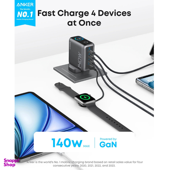 شارژر دیواری 140 وات انکر مدل B2697KZ1 (PD3.1) Zolo سه پین UK به همراه کابل U