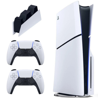 کنسول بازی سونی مدل PlayStation 5 Slim ظرفیت 1 ترابایت ریجن 2016A اروپا به همراه دسته اضافی و پایه شارژر