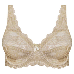 ست شورت و سوتین زنانه پانیذ مدل فنردار گیپور گلدار کد 9015 رنگ کرم