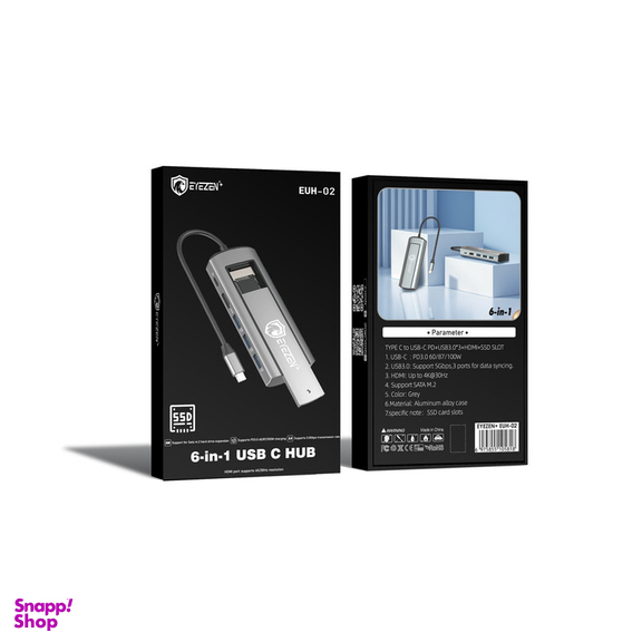 هاب 6 پورت USB-C آیزن مدل 6in1 HUB EUH-02