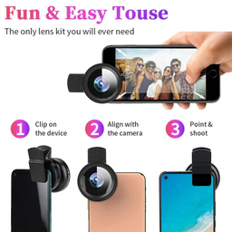 لنز دوربین گوشی موبایل تیراکس مدل Apexel 0.45X Wide-Angle And 12.5X Macro Lens بسته 2 عددی