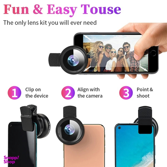 لنز دوربین گوشی موبایل تیراکس مدل Apexel 0.45X Wide-Angle And 12.5X Macro Lens بسته 2 عددی