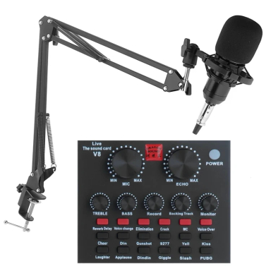 میکروفون کاندنسر و کارت صدا V8 مدل Dragon Sound Bm800