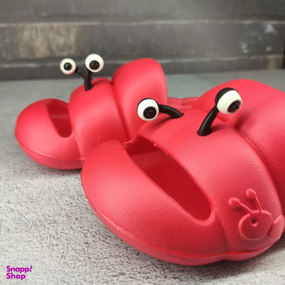 دمپایی دخترانه پاپا مدل حلزونی رنگ قرمز