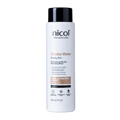 میسلار واتر نیکول مدل GREASY SKIN مناسب پوست چرب حجم 210 میلی لیتر