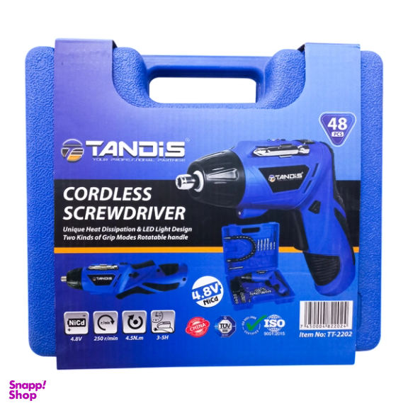 پیچ گوشتی شارژی تندیس مدل TT-2202 مجموعه 48 عددی