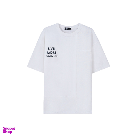 تیشرت زیگ مدل Live more رنگ سفید