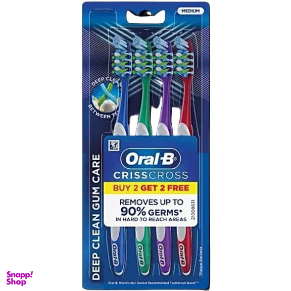 مسواک اورال بی مدل Criss Cross بسته 4 عددی