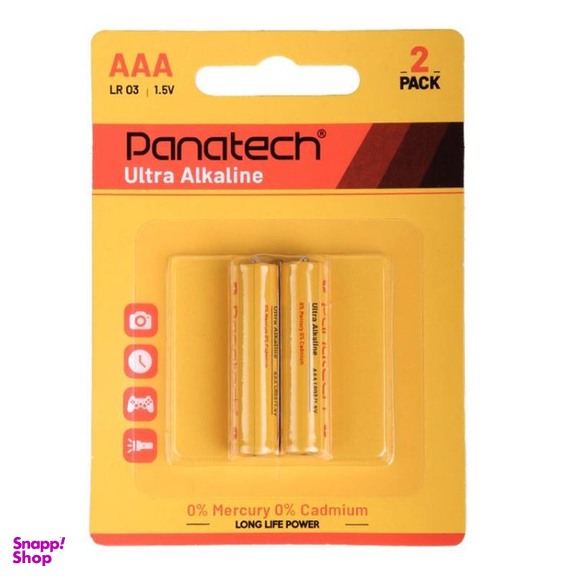 باتری نیم قلمی AAA پاناتک مدل Ultra Alkaline بسته 2 عددی