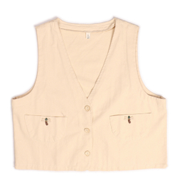 جلیقه رسمی زنانه مدل اطلس رنگ کرم