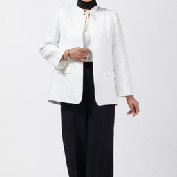 کت زنانه برنس مدل آلاله رنگ شیری