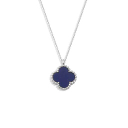 گردنبند نقره زنانه مدل ونکلیف سرمه ای کد 131