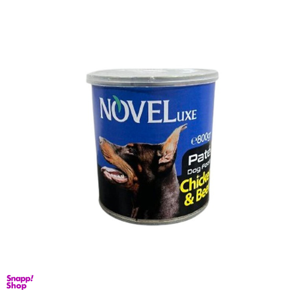 کنسرو سگ نوول لوکس مدل پته مرغ و گوشت وزن 800 گرم
