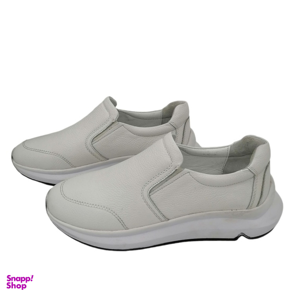 کفش طبی زنانه چرم ریباری مدل C22 رنگ سفید
