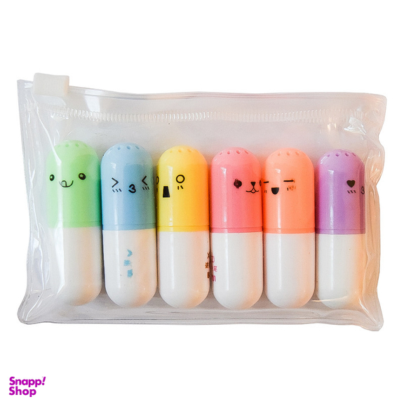 ماژیک علامت گذار مدل Pill بسته 6 عددی