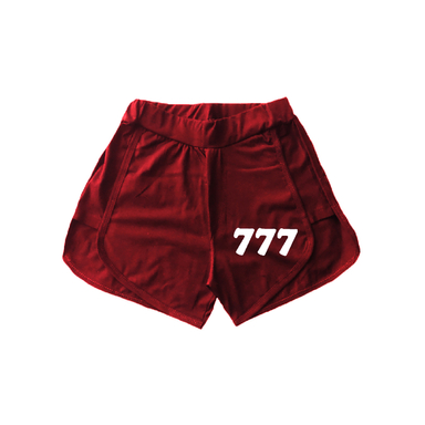 شلوارک زنانه طرح 777 کد SH3 رنگ زرشکی