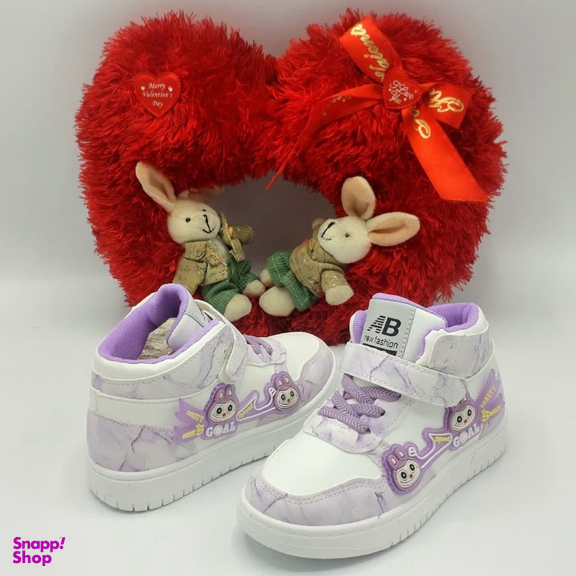 نیم بوت دخترانه مدل RO10217 رنگ سفید بنفش