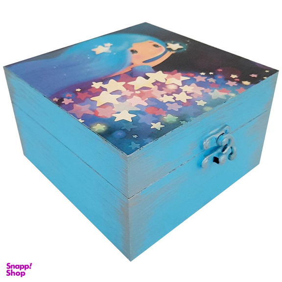 جعبه هدیه چوبی مدل فانتزی طرح دختر رویایی کد SB31