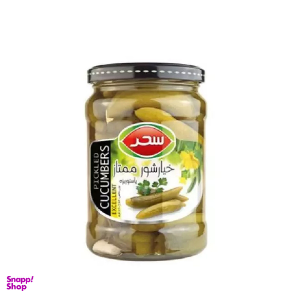 خيار شور ممتاز سحر وزن 640 گرم بسته 12 عددی