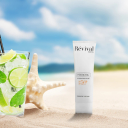 فلوئید ضد آفتاب بدون رنگ کلکسیون رویوال spf 50 مدل PREBIOTIC مناسب پوست های چرب و مختلط حجم 50 میلی لیتر