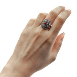 انگشتر نقره زنانه مدل اشک کد 12372