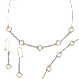 ست طلا 18 عیار زنانه میلی گالری مدل مفتولی کد MT591