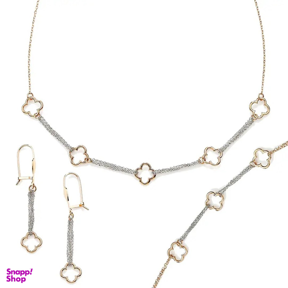 ست طلا 18 عیار زنانه میلی گالری مدل مفتولی کد MT591