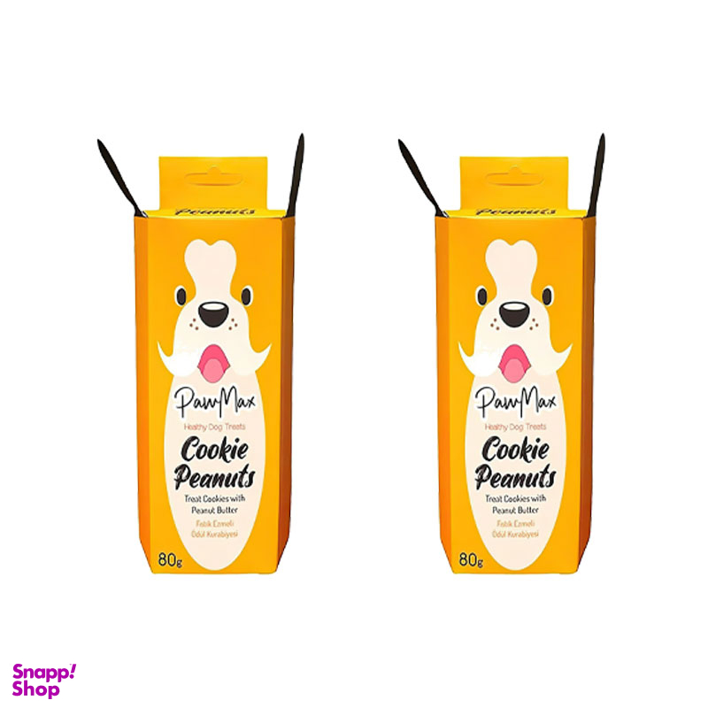 بیسکویت تشویقی سگ پاومکس مدل Peanuts وزن 80 گرم مجموعه 2 عددی