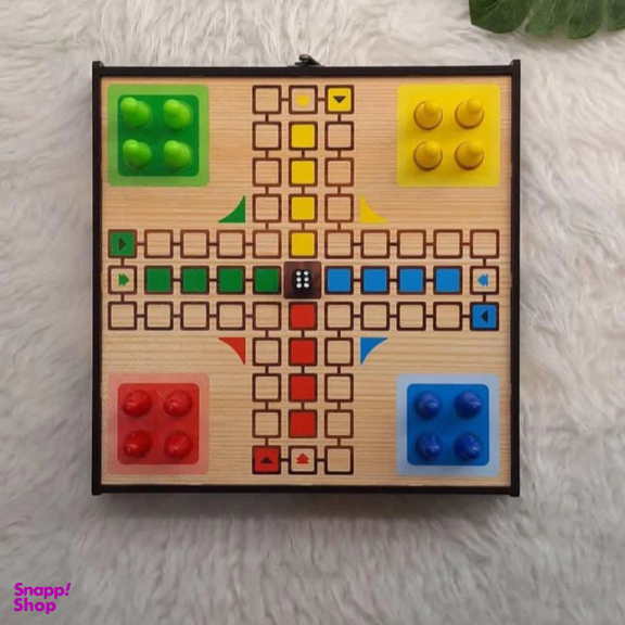 مجموعه شش بازی منچ و مارپله و شطرنج چوبی مدل گیم برد کد 0127