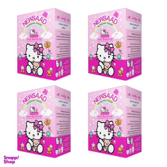 دستمال مرطوب کودک نیوساد مدل girl 04 مجموعه ۴ بسته 12 عددی