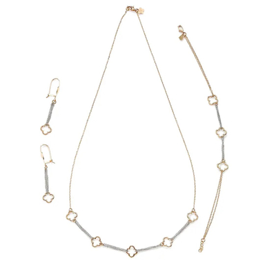 ست طلا 18 عیار زنانه میلی گالری مدل مفتولی کد MT591