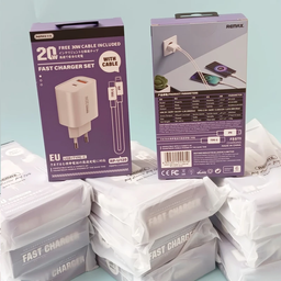 شارژر دیواری 20 وات ریمکس مدل RP-U120 EU به همراه کابل Lightning به Type-C