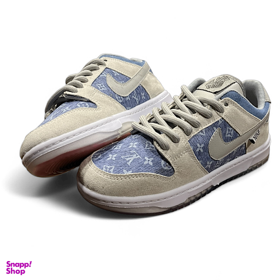 کتانی مردانه طرح نایکی مدل لویی ویتون کد SB رنگ آبی طوسی