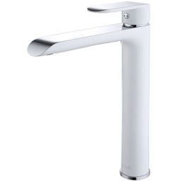 شیر روشویی پایه بلند هوآیی مدل یولاندا سفید کروم