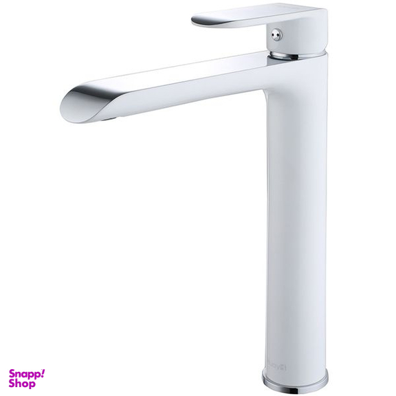 شیر روشویی پایه بلند هوآیی مدل یولاندا سفید کروم