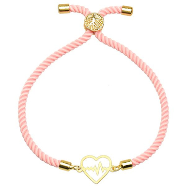 دستبند طلا 18 عیار زنانه کرابو طرح قلب و ضربان مدل Kr2158