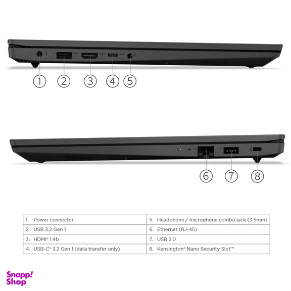 لپ تاپ 15.6 اینچی لنوو مدل V15 G2 IJL-Celeron N4500-4GB DDR4-256GB SSD-TN