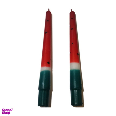 شمع قلمی مدل هندوانه یلدا مجموعه 2 عددی