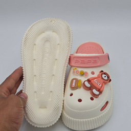 صندل بچگانه پاپا مدل کراکس کد 51649 رنگ کرم صورتی